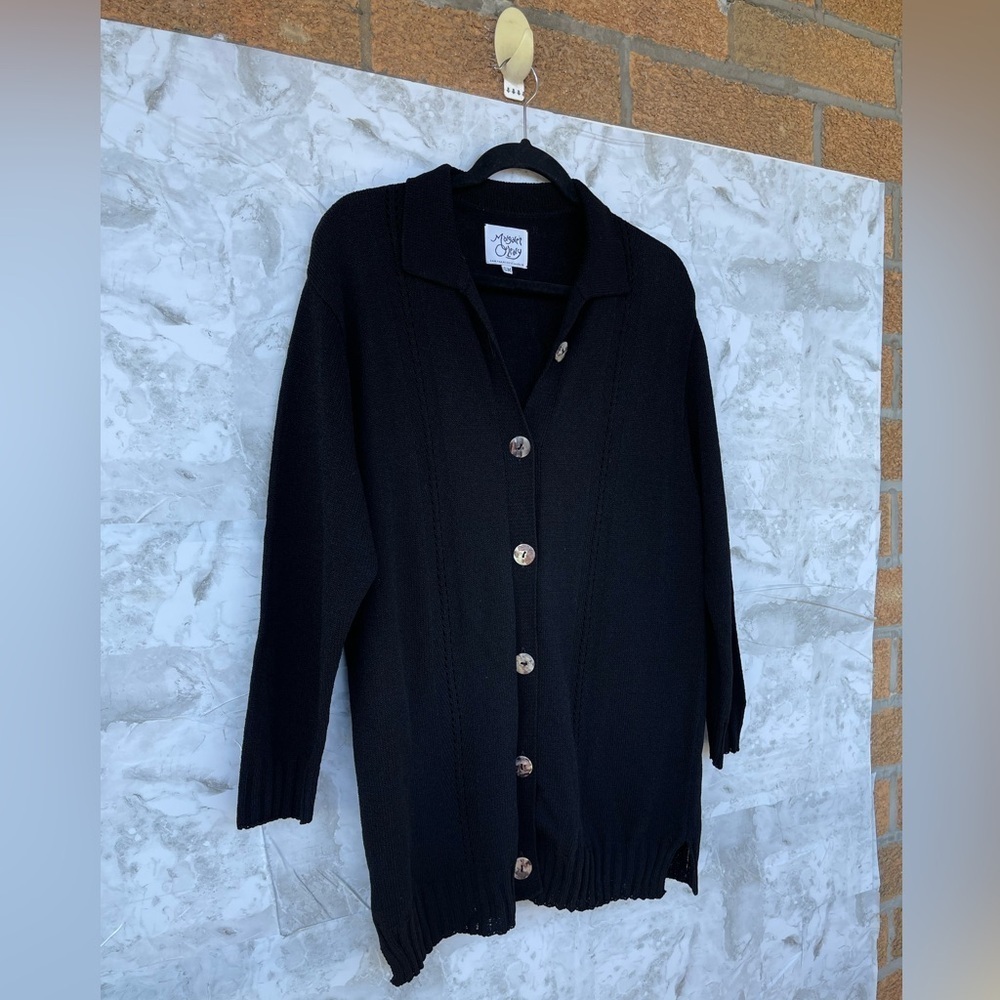 Margaret O'Leary knit front button sweater size small/ medium - Picture 2 of 9